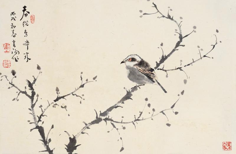 霍春阳(b.1946) 春从鸟啼来